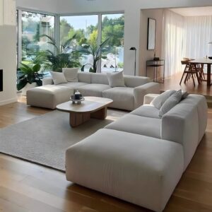 طقم كنبه خشب زان مع 2 بف - MF 1003